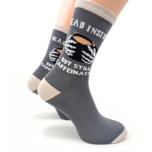 Dead Inside But Still Caffeinated Socks - Size 4 - 8