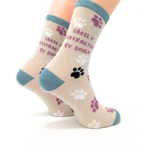 Easily Distracted By Dogs Socks - Size 4 - 8