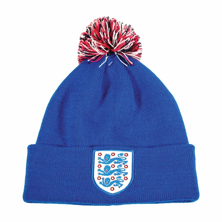 England Blue Bobble Hat