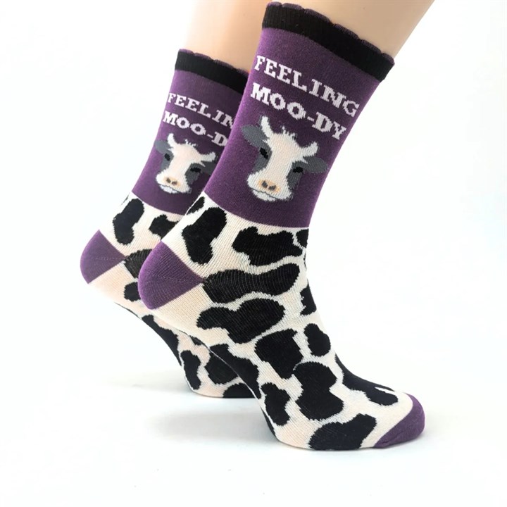 Feeling Moo-dy Socks - Size 4 - 8