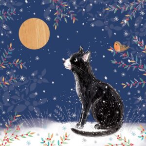 Festive Cat Moon Gazing