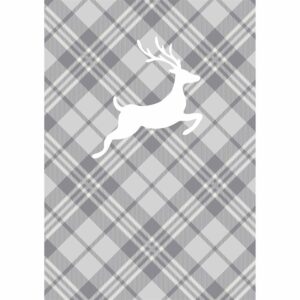 Grey Tartan Reindeer A3 Calendar Gift Wrap Envelope