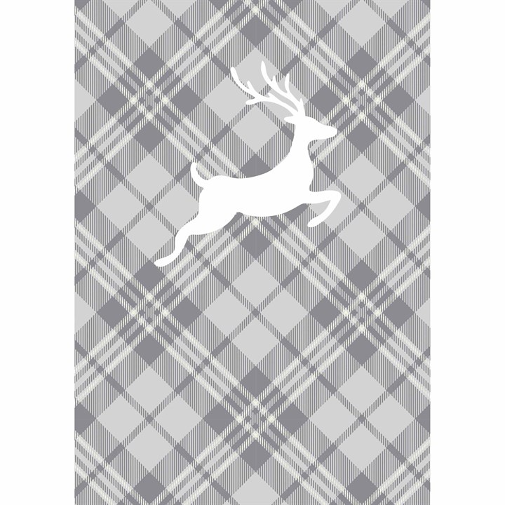 Grey Tartan Reindeer A3 Calendar Gift Wrap Envelope