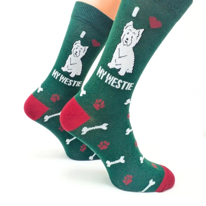 I Heart My Westie Socks - Size 6 - 9