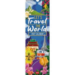 Let's Travel The World Deluxe Slim Calendar 2027