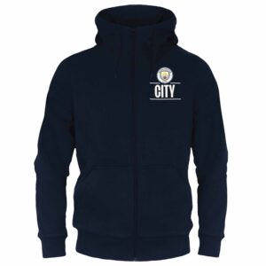 Manchester City FC Adult Navy Zip Hoodie Small
