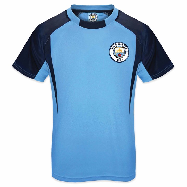 Manchester City FC Kids Blue Crest T-Shirt
