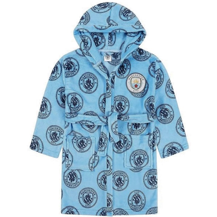 Manchester City FC Kids Hooded Robe 5 - 6 Years