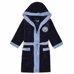 Manchester City FC Kids Navy Hooded Dressing Gown