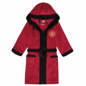 Manchester United FC Boys Red Hooded Dressing Gown 13 - 14 Years