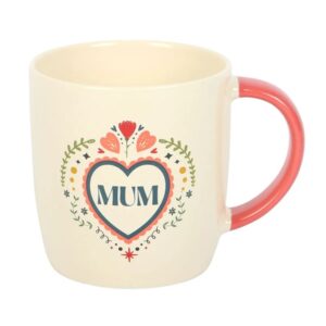 Mum Folk Heart Ceramic Mug
