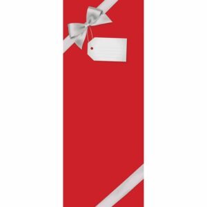 Red With Silver Bow Slim Calendar Gift Wrap Envelope