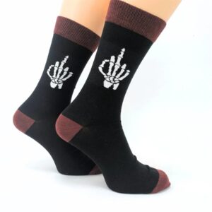Skeleton Middle Finger Socks - Size 7 - 11
