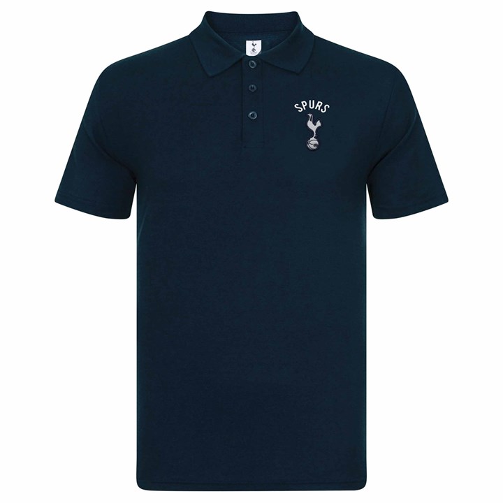 Tottenham Hotspur FC Adult Navy Crest Polo T-Shirt Medium