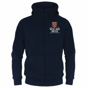 West Ham United FC Adult Navy Zip Hoodie Large