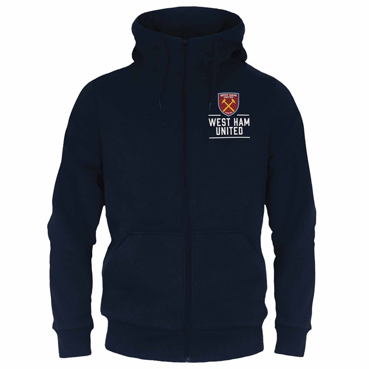 West Ham United FC Adult Navy Zip Hoodie Small