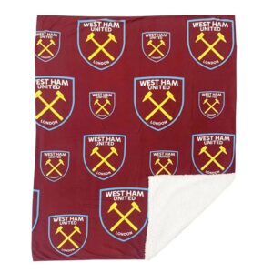 West Ham United FC Sherpa Fleece Blanket