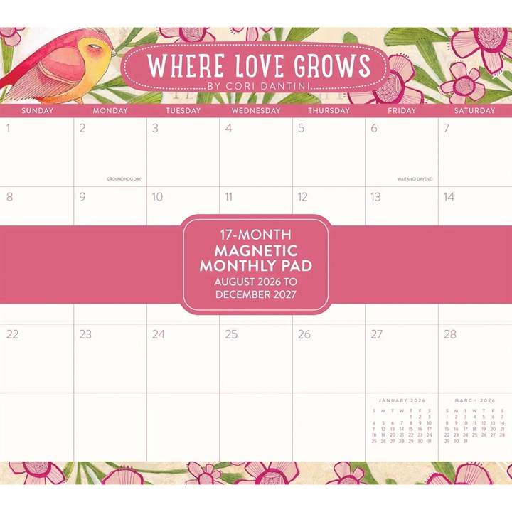 Where Love Grows Magnetic Pad 2026 - 2027